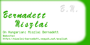 bernadett miszlai business card